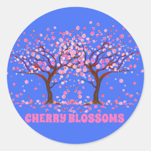 Cherry Blüten Rosa Schneeglobe Runder Aufkleber