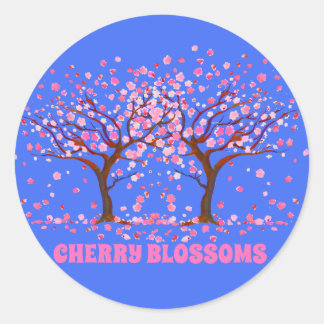 Cherry Blüten Rosa Schneeglobe Runder Aufkleber