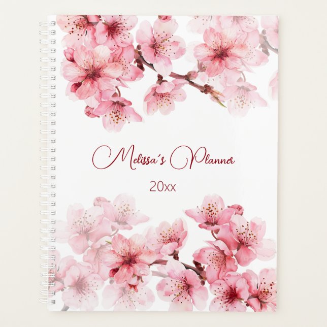 Cherry Blüten Rosa Weiß Planer (Vorderseite)