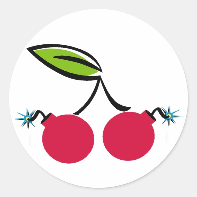 Cherry Bomb Runder Aufkleber (Vorderseite)