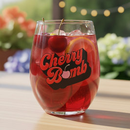 Cherry Bomb Stemless Weinglas Ohne Stiel