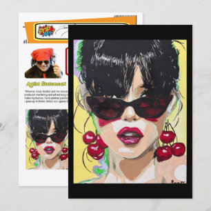 „Cherry Bombshell“-Gemälde auf einem Druck in klei Einladung
