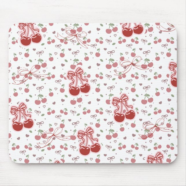 Cherry Bow Mousepad – Cute Desk Acessory (Vorne)