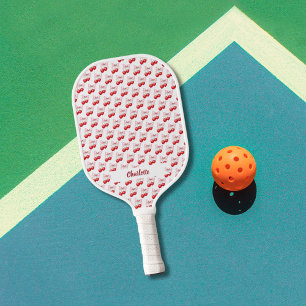 Cherry bow rosa name pickleball schläger