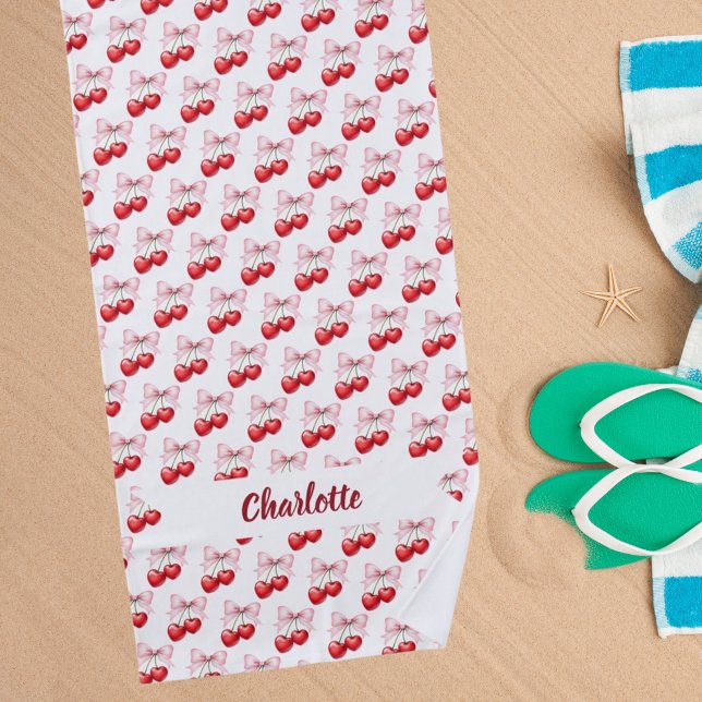 Cherry bow rosa name strandtuch (Von Creator hochgeladen)