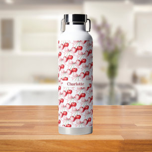 Cherry bow rosa name trinkflasche