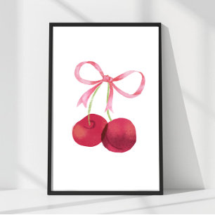 Cherry & Bow Wandkunst – 12x18 Poster