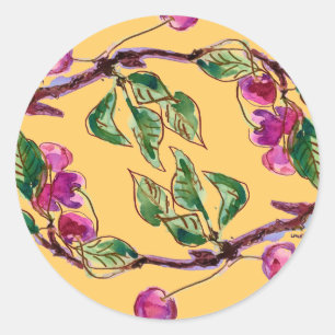 Cherry Branch Runder Aufkleber