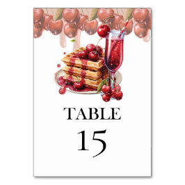 Cherry Brautparty Brunch Tischnummer