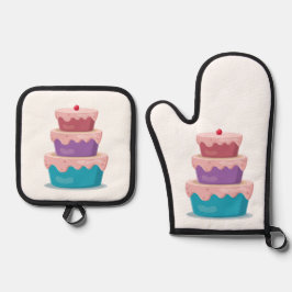 Cherry Cake Ofenhandschuh & Topflappen-Set