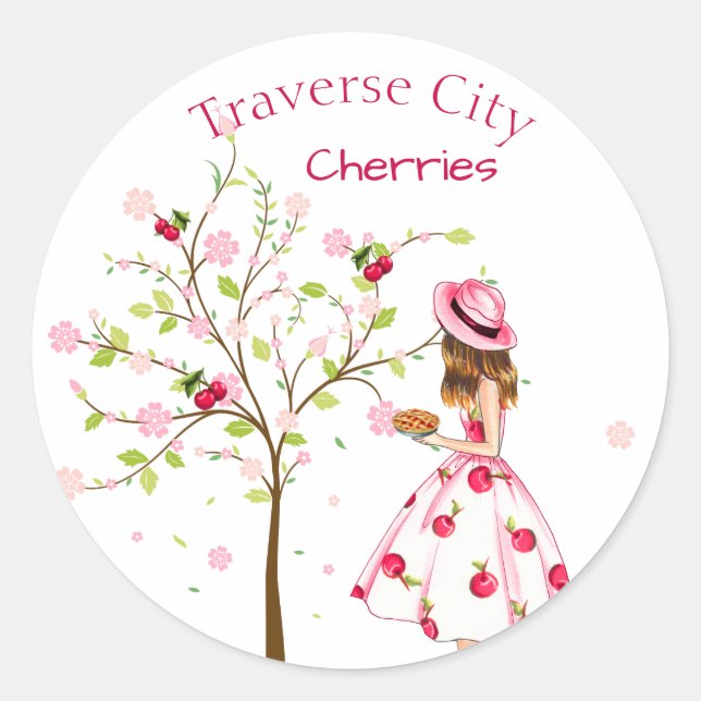 Cherry Canning Label Runder Aufkleber (Vorderseite)