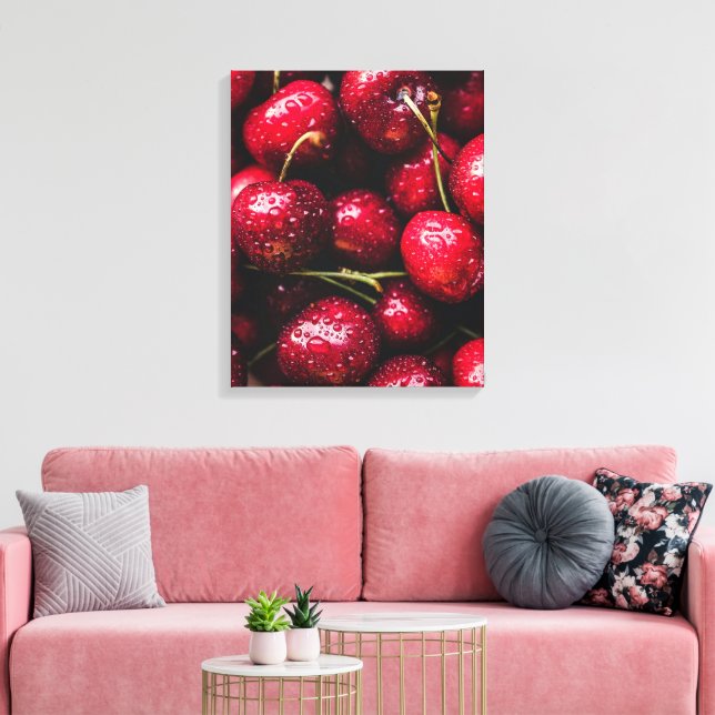 Cherry Canvas Print Leinwanddruck (Insitu (Wohnzimmer))