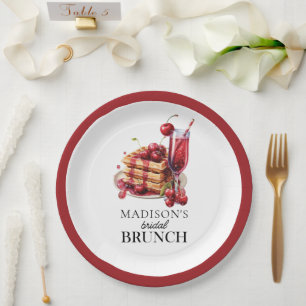 Cherry Celebration Bridal Brunch Custom Pappteller