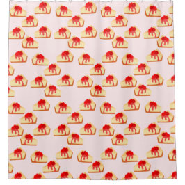 Cherry Cheesecake Dessert Duschvorhang