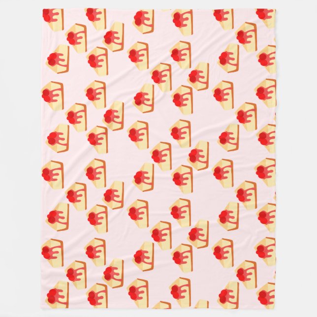 Cherry Cheesecake Dessert Fleecedecke (Vorderseite)