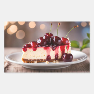Cherry Cheesecake Rechteckiger Aufkleber