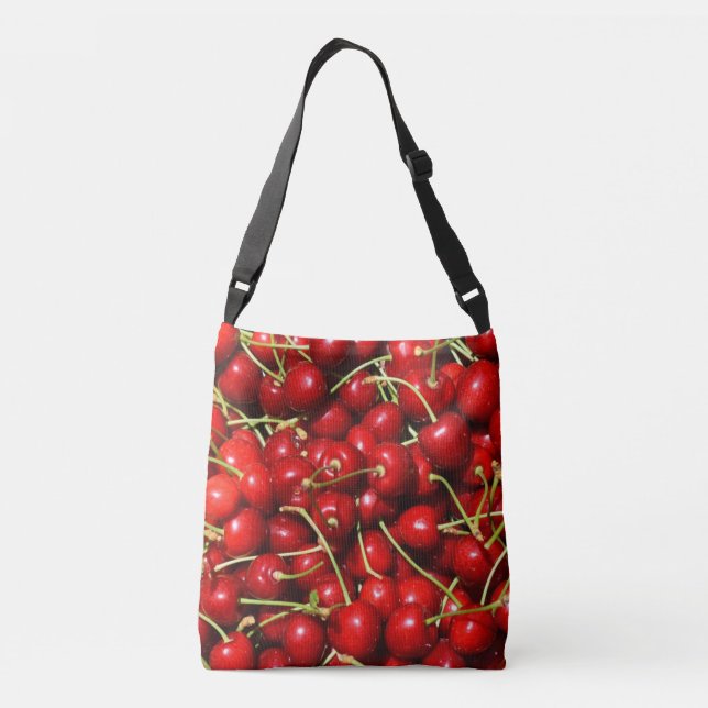 Cherry Cherries Red Tragetaschen Mit Langen Trägern (Rückseite)