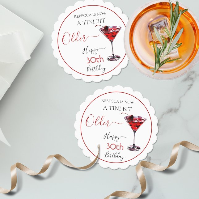 Cherry cocktail A tini bit Older Birthday Untersetzer (Von Creator hochgeladen)