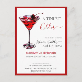Cherry cocktail A tini bit Older, budget birthday Postkarte
