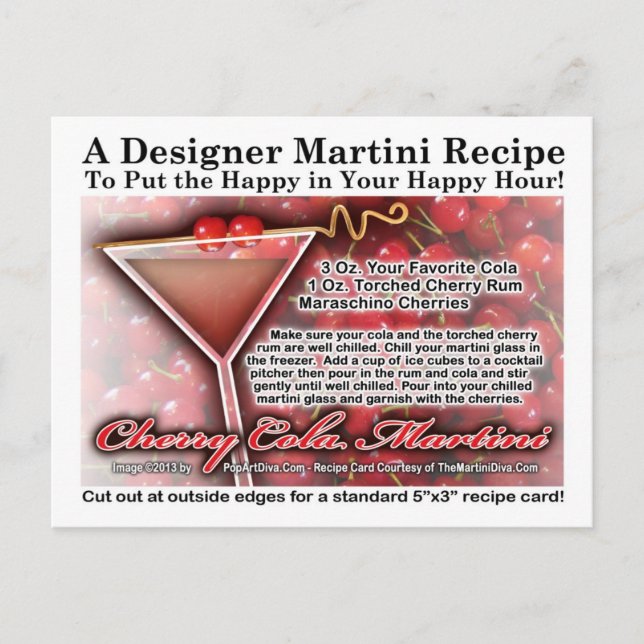 Cherry Cola Martini Rezept Postkarte (Vorderseite)