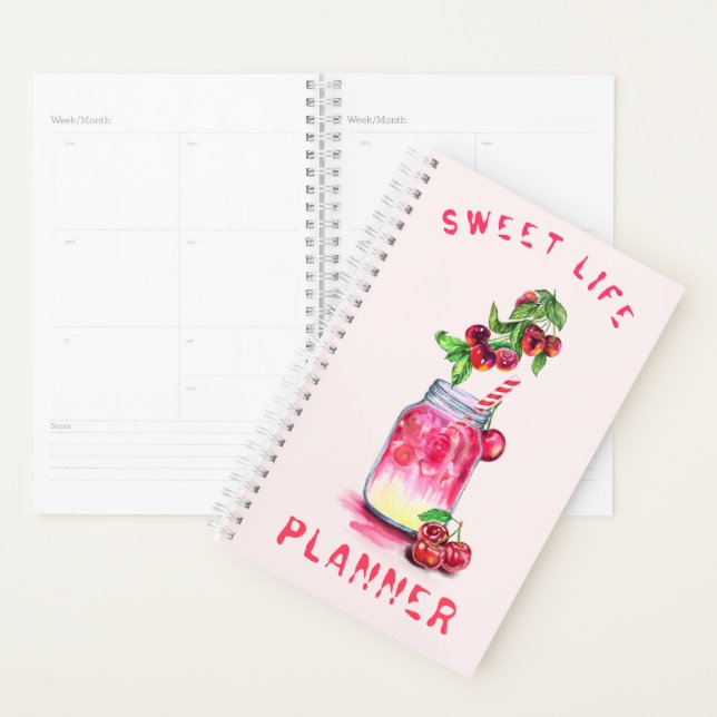 Cherry Cool Boire Fruits Planificateur (Devant avec enveloppe)
