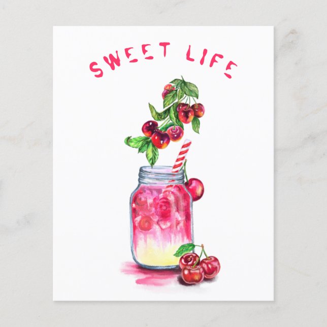 Cherry Cool Drink Summer Cocktail Party Flyer (Vorne)