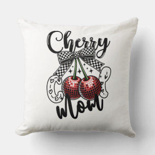 Cherry Coole Mama Red Disco Cherries Schachbrei Kissen