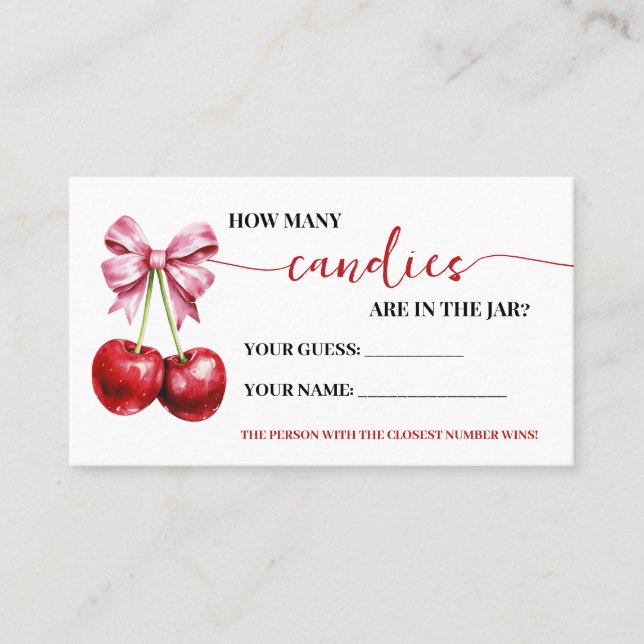 Cherry Coquette Combien de bonbons Carte de jeu de (Devant)