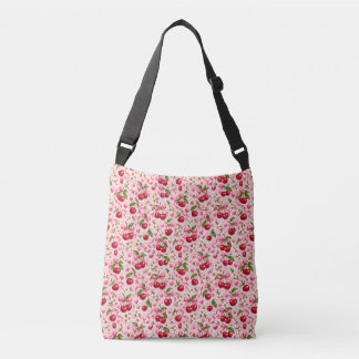 Cherry Coquette Pink Bow Gingham Pattern Tragetaschen Mit Langen Trägern