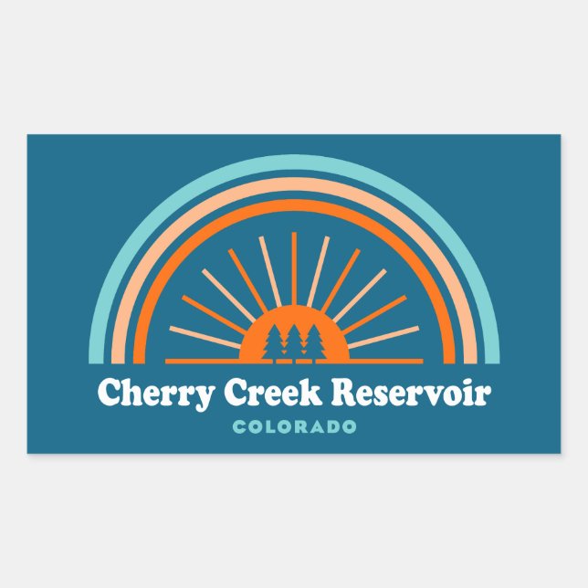 Cherry Creek Reservoir Colorado Rainbow Rechteckiger Aufkleber (Vorderseite)
