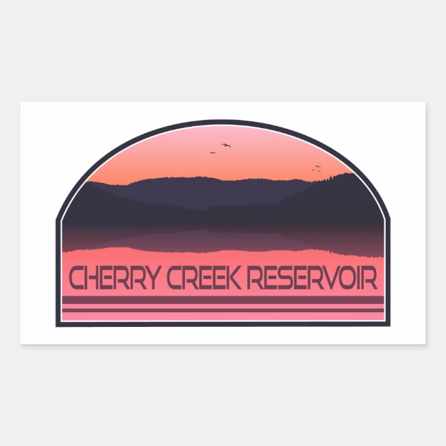 Cherry Creek Reservoir Colorado Red Sunrise Rechteckiger Aufkleber (Vorderseite)