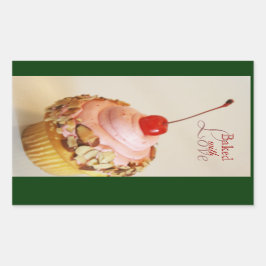 Cherry Cupcake Backkleber Rechteckiger Aufkleber