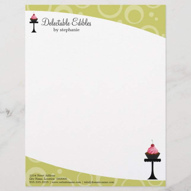 Cherry Cupcake Bakery Business Letters Briefkopf (Vorderseite)