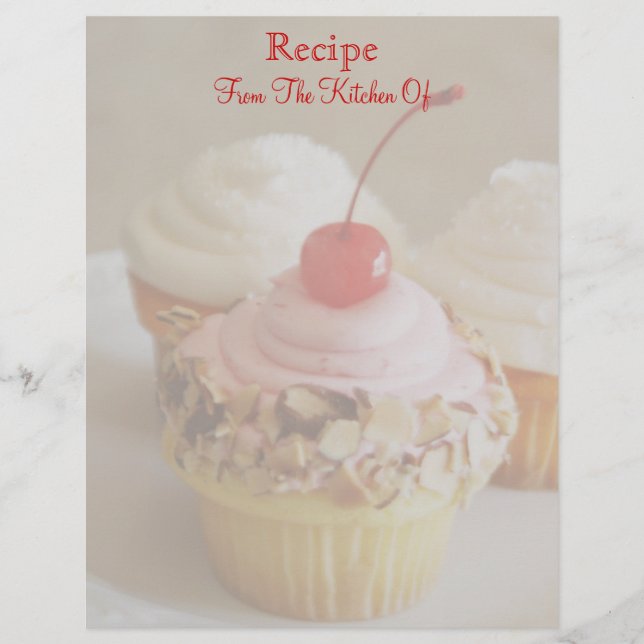 Cherry Cupcake Rezept Letterhead (Vorderseite)