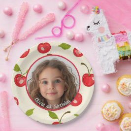 Cherry Custom Foto and name Paper Plate Pappteller