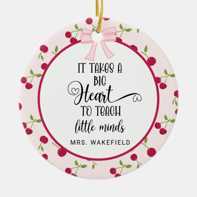 Cherry Custom Teacher Appreciation Gift Christmas Keramik Ornament (Vorne)