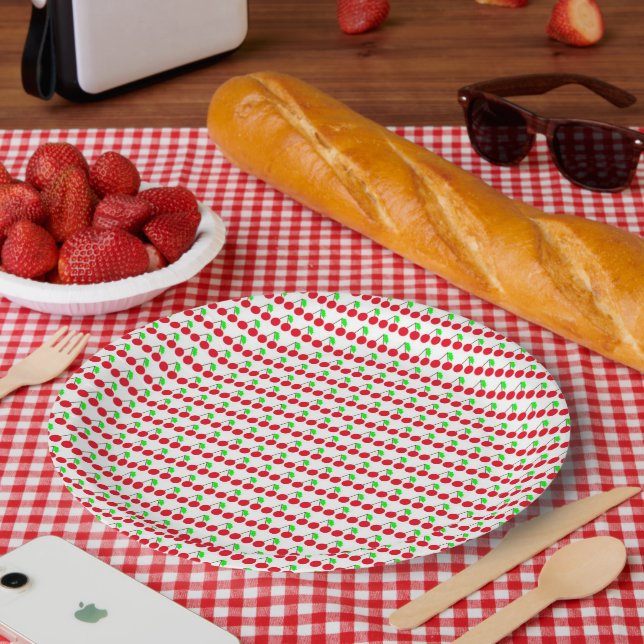 Cherry Delight Muster Pappteller (Picknick)