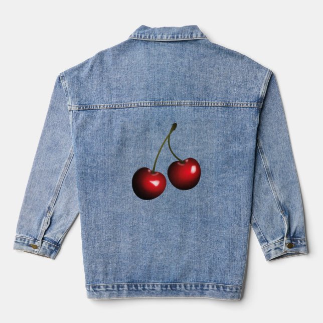 Cherry Denim Jacket Red Sweet Jeansjacke (Rückseite)