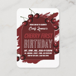 Cherry Design Berry First Birthday Handout Tickets
