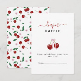 Cherry Diaper Raffle Baby Dusche Pink Bow Girl