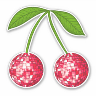 Cherry Disco Ball Aufkleber