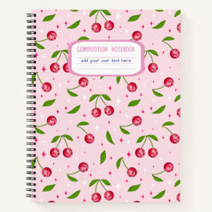 Cherry Disco Ball-Muster Notizbuch