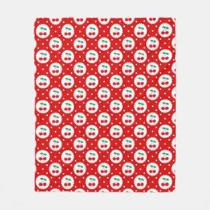 Cherry Dot Pattern - Retro Fruit Gift & Decke