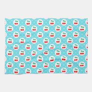 Cherry Dot Pattern - Retro Fruit Gift & Decke Geschirrtuch