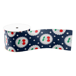 Cherry Dot Pattern - Retro Fruit Gift & Decke Ripsband