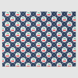 Cherry Dot Pattern - Retro Fruit Gift & Decke Seidenpapier