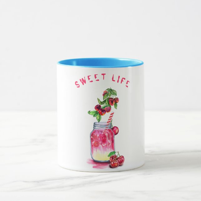 Cherry Drink Coffee Tasse - Benutzerdefinierter Te (Zentrum)