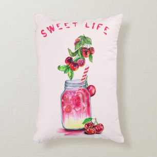 Cherry Drink Pillow - Custom Text Dekokissen
