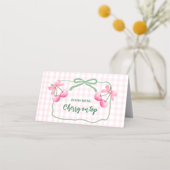 Cherry En Haut Anniversaire Carte de menu pliée (Devant)