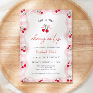 Cherry En Haut Invitation Anniversaire